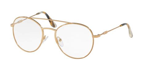 prada pr 55uv antique gold on round face|Prada PR 55WV Round Eyeglasses .